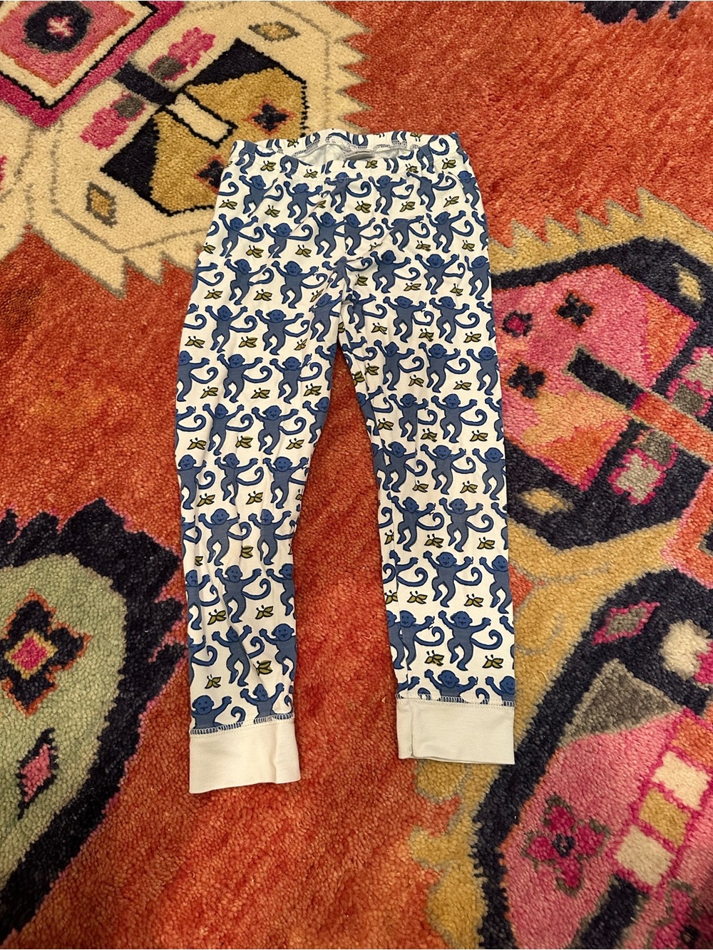 Roller Rabbit Blue and White Monkey Print Kids Pajama Pants